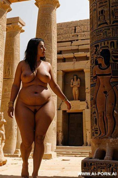 Ancient chubby full naked female runaway temple servant is catched by a ancient egyptian naked male guard - ai-porn.ai - Egypt on pornsimulated.com