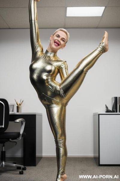 Nude, naked, totally naked, open legs, beauty make up, spiked hair - ai-porn.ai on pornsimulated.com