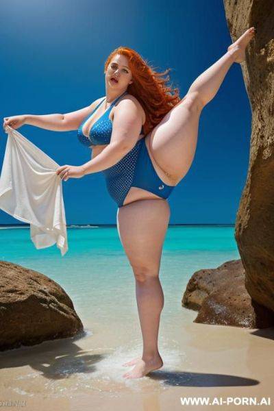 Half-length photo, ((half body photo shot close up)). as a set in the laundry area, a (((very obese))) fat chubby fat thick and bbw redhead british, ((she is washing clothes)). she has - ai-porn.ai - Britain on pornsimulated.com