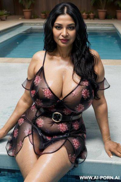 (((huge teardrop tits))), (((gigantic saggy boobs))), (((very thick tits))), seductive smirk, dominant, excited, full of energy, nympho, lustful, horny mature, naughty, slutty, ((ultra realistic)), stiff - ai-porn.ai on pornsimulated.com