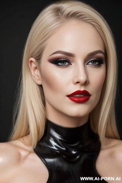 0year old , dominant women , blond , dominatrix , extremely heavy makeup, average looks , sexy, bright lipstick - ai-porn.ai on pornsimulated.com
