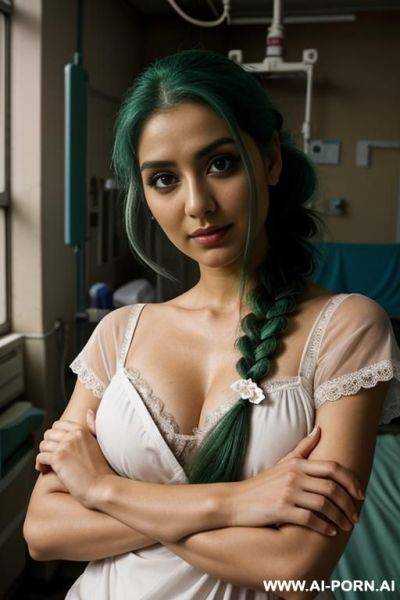 Beautiful, realistic, hungarian, 30, messy flowing hair, dark auburn hair, white skin, athletic body, natural boobs, slight smile, makeup, blusher, eye shw, standing, spreading legs, floral sun dress, patio background. - ai-porn.ai - Hungary on pornsimulated.com