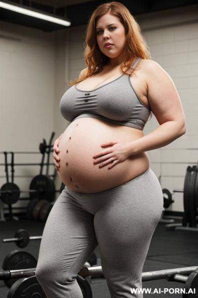 ((super fat bbw obese big bloated huge pregnant belly)), in pants, thick thighs, big belly, button show, flash belly, - ai-porn.ai on pornsimulated.com