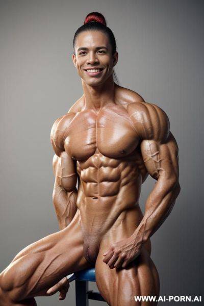 (bedroom background), (real life), pallid skin, shiny skin, (white skin), realistic hard nipple, ((nude)), ((naked)), (frontal view), sitting on ground, long hard suckable nipple, ((short)), look - ai-porn.ai on pornsimulated.com