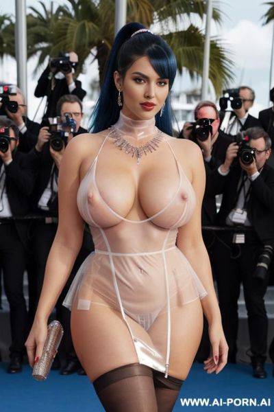 (((realistic look, ultra-realistic))) , ((real sex bomb)) ((shiny completely naked, naked oiled body)), (((very low chest))), (((heavy saggy humongous xxl breasts))), (((very oversized pendulous hanging - ai-porn.ai on pornsimulated.com