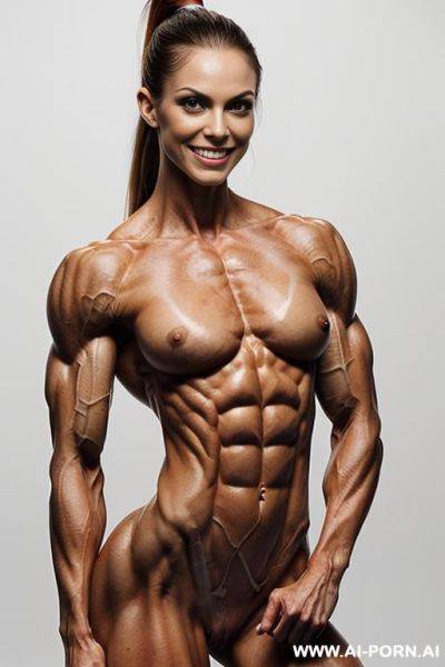 (white background), (real life), ((nude white palid skin)), (pointy realistic nipples on muscular pecs), ((short slender)), ((nude)), ((naked)), erect hard nipple, (look straight into camera), (((eye - ai-porn.ai on pornsimulated.com