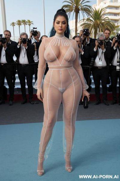 (((hyper-realistic))) (((transparent nudity see-through trousers))) ((sex bomb)) (((xxl long droopy boobs hanging from her very low chest))) (((very oversized saggy giant boobs))) , ((narrow waist)) , - ai-porn.ai on pornsimulated.com