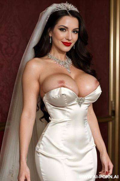 Green satin office suit, office suit, satin skirt, satin bra, arafed woman with big breasts (perfect boobs) (arabic) (german) (russian) (cumshot) (blowjob), huge massive boobs, looks seductively at - ai-porn.ai - Germany - Russia on pornsimulated.com
