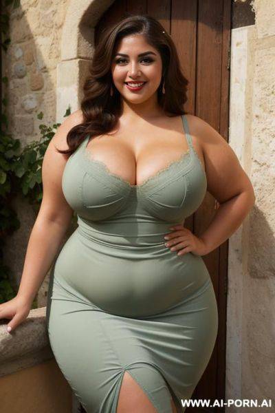 Latina supermodel, housewife, pear shaped, extra thicc, very chubby - ai-porn.ai on pornsimulated.com