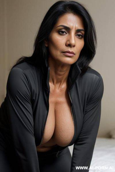 Pakistani, huge perfectly shaped oval tits, dri fit jacket with no bra, drowsy facial expression - ai-porn.ai - Pakistan on pornsimulated.com