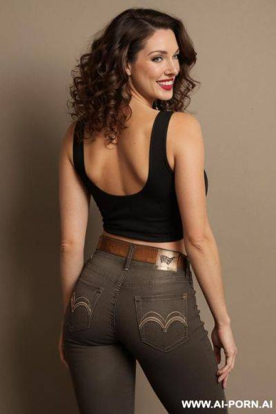 Black jeans from behind low rise back dimple perfect round ass red pants - ai-porn.ai on pornsimulated.com