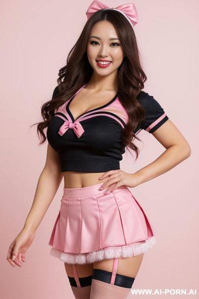 Asian skirt blowjob thigh high socks - ai-porn.ai on pornsimulated.com