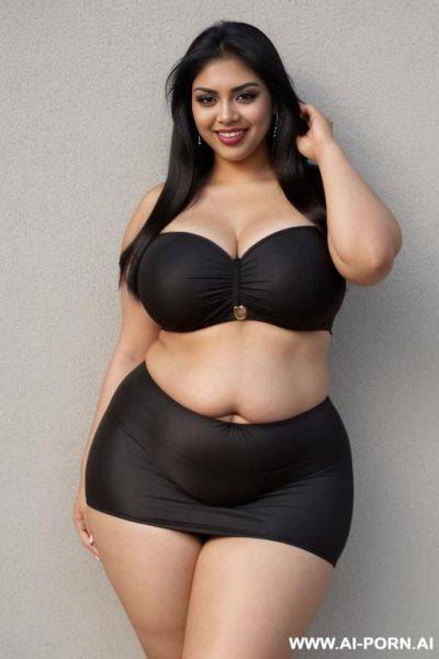 Chola, mexican, cartoonishly wide hips, supermodel, big eyes, smiling - ai-porn.ai - Mexico on pornsimulated.com