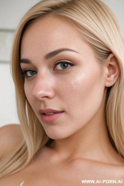 Blonde 20year old with her face covered in semen and also thick semen hanging off her nose and chin - ai-porn.ai on pornsimulated.com