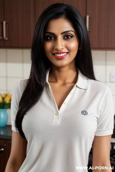 Punjabi supermodel, ((perky breasts)), (perfect boobs) white polo shirt - ai-porn.ai on pornsimulated.com