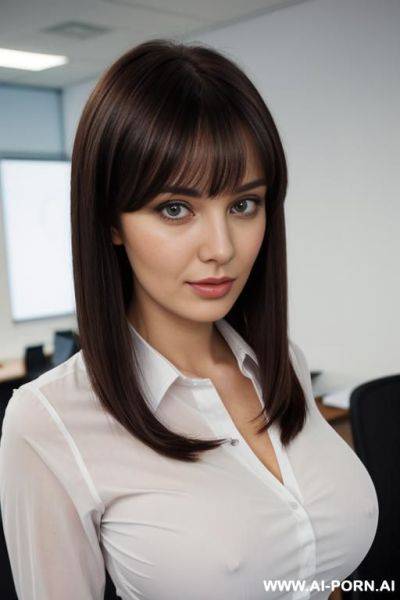 Office shirt, skirt, oval saggy boobs - ai-porn.ai on pornsimulated.com