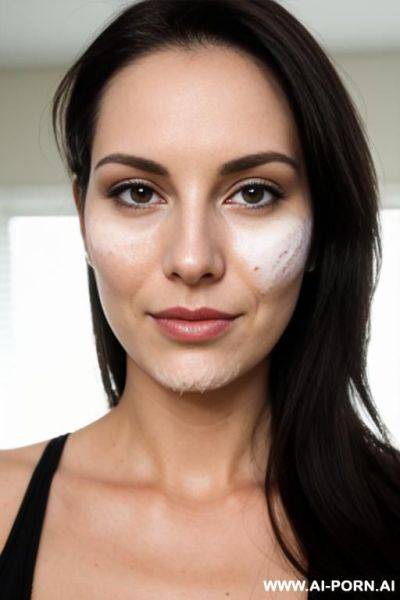 Suburban mom, close up, sour cream on face - ai-porn.ai on pornsimulated.com