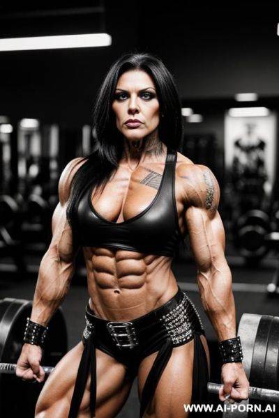 Tattoos, rockwoman, punk, gothic woman, rock outfit - ai-porn.ai on pornsimulated.com