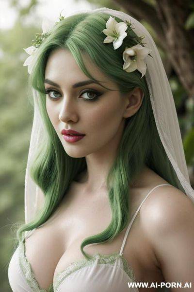 Busty perky deep v, green lip seductive - ai-porn.ai on pornsimulated.com