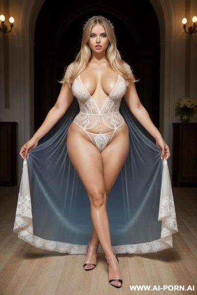 Eye liner, heavy makeup, tan, big ass, extreamly wide hips - ai-porn.ai on pornsimulated.com