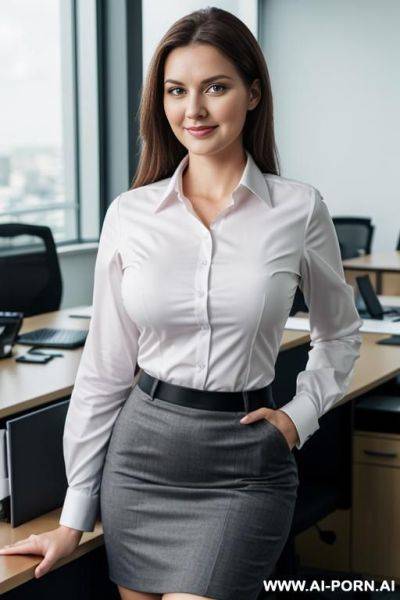 Office shirt, skirt - ai-porn.ai on pornsimulated.com