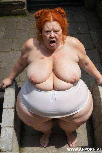 Old granny, totally naked, giant boobs, giant breasts, huge ass, thick thighs, hairy pussy ((big hairy pussy)) giant hair ((giant pubes)) - ai-porn.ai on pornsimulated.com