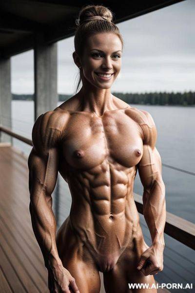 ((beautiful pretty short slender lean muscle woman)), ((short slender body)), ((short lean gaunt muscular physique)), finnish, ((nude white palid skin)), ((big pretty eyes)), (no makeup), (very pretty - ai-porn.ai - Finland on pornsimulated.com