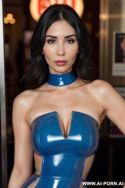 (((fancy sex toy shop))), (( blue latex strapless dress )), ((suburban mom)), ((higareda)), (gorgeous), beautiful eyes, (big full lips), (beautiful), (lean) ((photorealistic)) (tanned latina), ((ultra detailed photo)), ((hyper realistic photo)), (busty) - ai-porn.ai on pornsimulated.com