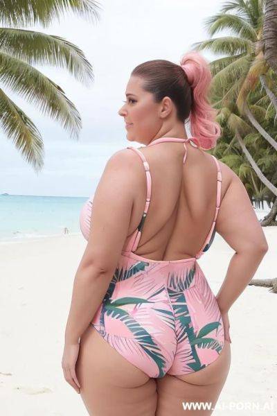 Extreme obese bbw , naked, outdoor, walking, tails, front view - ai-porn.ai on pornsimulated.com
