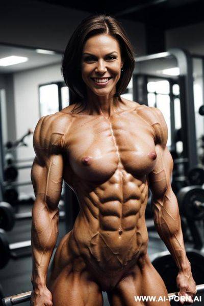 (naked), (nude), (shortest most muscular white woman only), ((((sinewy gaunt slender actress e. stone)))), ((short)), ((very white pallid skin)), ((perfect hard erotic pink rosy nipples)), hard & - ai-porn.ai on pornsimulated.com