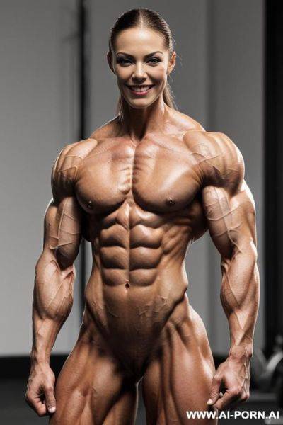 (naked), (nude), (shortest most muscular white woman only), ((((sinewy gaunt slender actress nicoleman)))), ((short)), ((very white pallid skin)), ((perfect hard erotic pink rosy nipples)), hard & - ai-porn.ai on pornsimulated.com