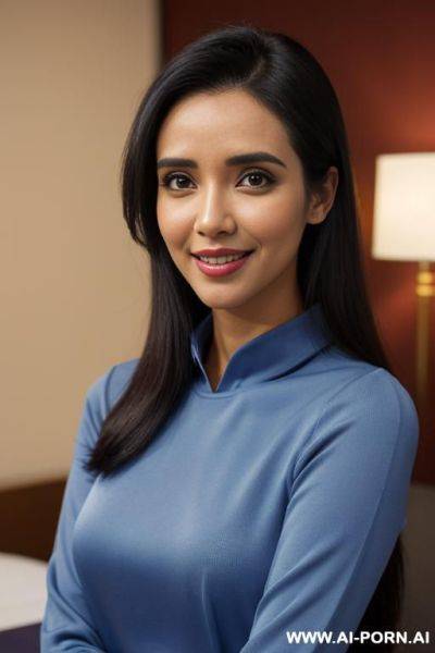 (long sleeve crew neck blue shirt ), night time, (photorealistic), (ultra detailed photo), (hyper realistic photo), (asin ) (lean). busty - ai-porn.ai on pornsimulated.com