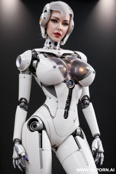 ((realistic very beautiful four k quality to very detailed image to robotic body, beautiful doll cyborg robot male)),(( artificial big boobs total covered only latex skin white)) natural face, - ai-porn.ai on pornsimulated.com