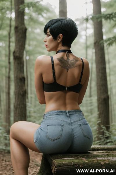 Beautiful woman, pretty face, perfect body, rangers boots, bluejean shorts, pantyhose, - ai-porn.ai on pornsimulated.com