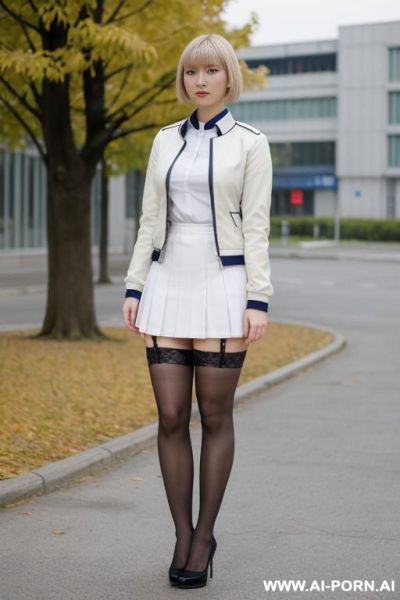 紧身皮裙，大烟熏妆，眼线眼影丝袜高跟或皮靴 - ai-porn.ai on pornsimulated.com