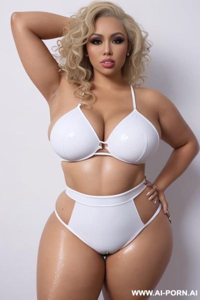 ((((pluz size model)))) ,swimming one pieces sexy ,normal arms, ((narrow waist)), saggy tits, ((wide hips)), ((((thick thighs)))) view full body from head to feet. swim suit. - ai-porn.ai on pornsimulated.com
