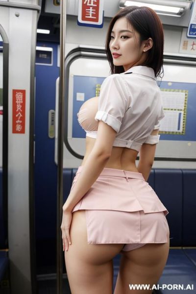 Wearing blazer, short skirt. spreading seductively spreading legs. very realistic. showing wet pussy and ass - ai-porn.ai on pornsimulated.com
