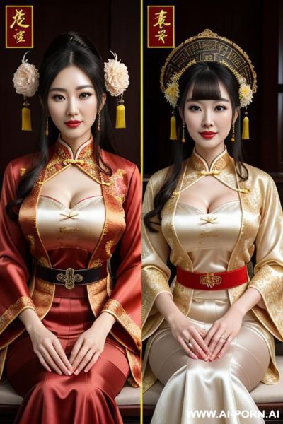 Chinese qeen, lace pleated dress, chinese clothes, traditional clothes, chinese wedding, old china outfit, skirts size m - ai-porn.ai - China on pornsimulated.com