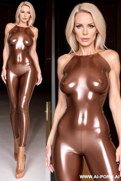 Full body view simone holtznagel topless latex strip full open front short - ai-porn.ai on pornsimulated.com