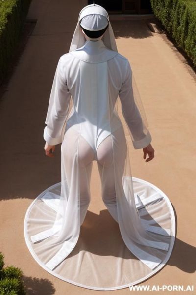 Molly quinn nude, no panties, ((transparent nun clothes)), nun hat, looking at camera, view from knees to head - ai-porn.ai on pornsimulated.com