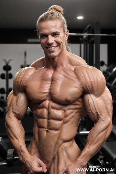 ((nude white canadian smiling very muscular building model j. dejager with rockhard pecs)), (extreme sculpted abs), ((very muscular pecs)), ((very muscular delts)), ((very muscular traps)), ((very - ai-porn.ai - Canada on pornsimulated.com