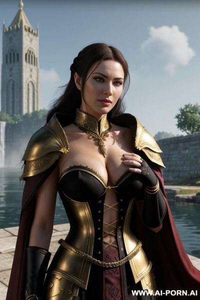 Champion of cyrodiil, woman, inely detail, ultra detailed face, highly detailed skin, highly detailed hands, looking at viewer, (eye contact), noble face exspressions, eyes like gimlets, well fit - ai-porn.ai on pornsimulated.com