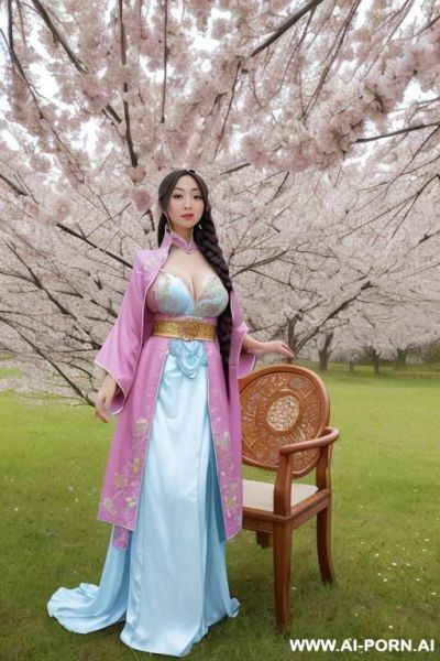 Chinese princess, lace pleated skirts, chinese clothes, traditional clothes, chinese old version, old china outfit, short skirts, light blue through clothes, , lift skirt - ai-porn.ai - China on pornsimulated.com