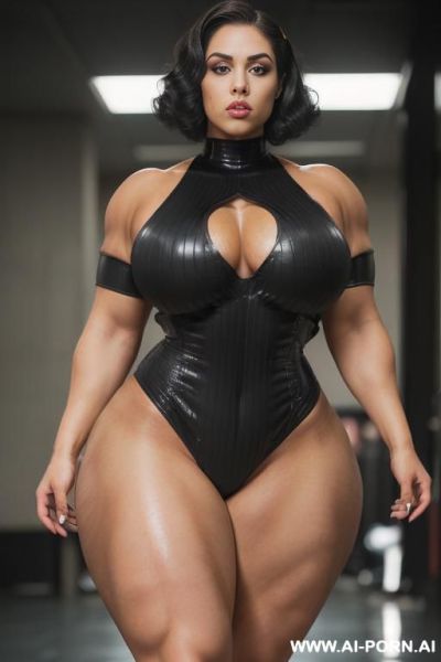 ((goth uniform)) with ((skirt)), (pretty), (full body), (realistic), (full view) thick thighs, naughty, good makeup, ((oiled up, lube, slippery)), nsfw, (((realistic look, super realistic))) (((strong and - ai-porn.ai on pornsimulated.com