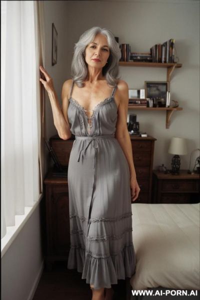 Elegant mature beauty, seductive, grey hair - ai-porn.ai on pornsimulated.com