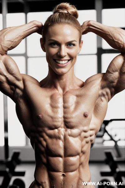 ((nude white norwegian smiling very muscular short muscle model k. lee klee02 with rockhard pecs)), (extreme sculpted abs), ((very muscular pecs)), ((very muscular delts)), ((very muscular traps)), - ai-porn.ai - Norway on pornsimulated.com