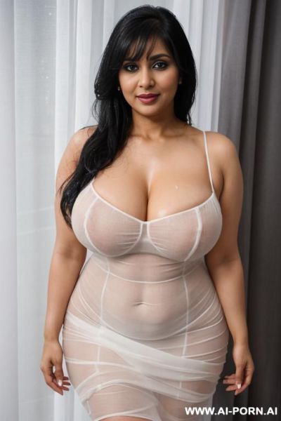 Big thighs. in a white dress. bangladesi mature wife, dress off big curvy breasts. wet see through dress. - ai-porn.ai on pornsimulated.com