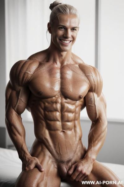 ((nude white norwegian smiling very muscular short fitness model pia m. with rockhard pecs)), (extreme sculpted abs), ((very muscular pecs)), ((very muscular fbb delts)), ((very muscular fbb traps)), - ai-porn.ai - Norway on pornsimulated.com