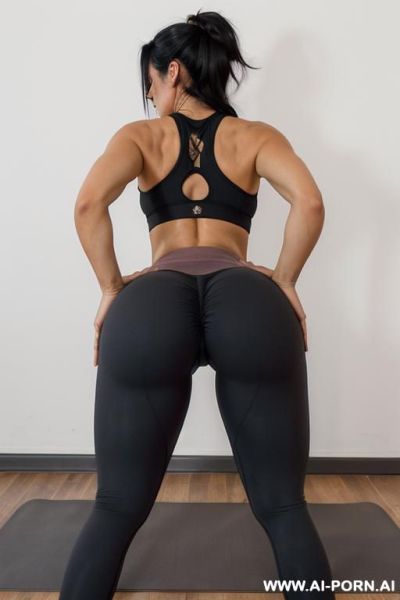 A really hot milf bending over showing her big ass off with long black hair - ai-porn.ai on pornsimulated.com