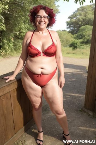 Red nylon swimsuit - ai-porn.ai on pornsimulated.com